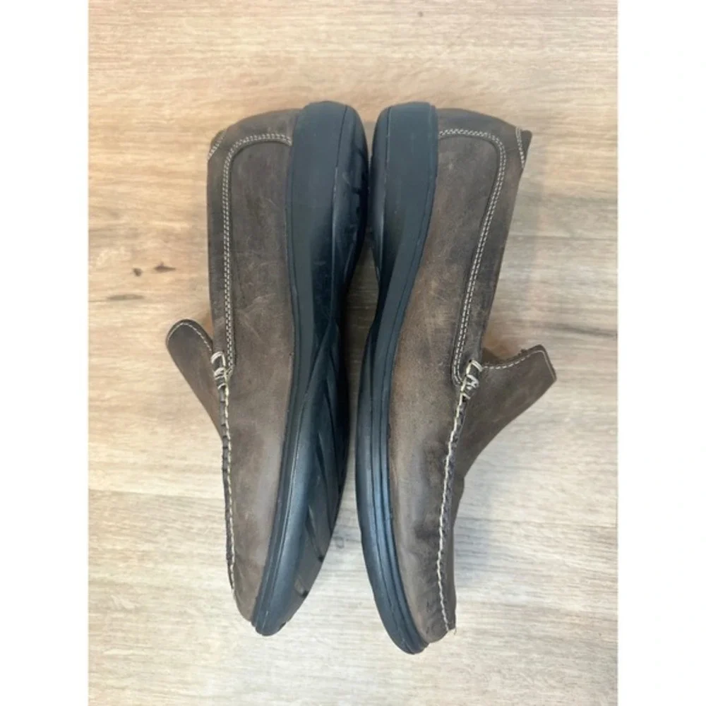 Cole Haan Leather Loafer Men 11.5‎ Brown Nike Air Slip On Shoes Business Classic